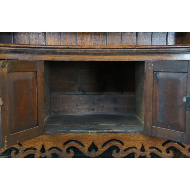Antique Georgian Period English Oak Welsh Dresser Pewter Cupboard Buffet Hutch For Sale - Image 14 of 18