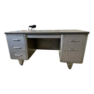 Vintage Ase (All-Steel) Tanker Desk - Mid-Century Industrial For Sale