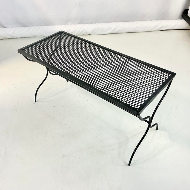 Mid-Century Atomic Mesh Salterini Style Boho Chic Outdoor Coffee Table, Newly Painted. For Sale - Image 14 of 14