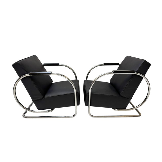 Art Deco Tubular Steel Lounge Chairs by Frits Kuyken, 1936, Set of 2 For Sale - Image 13 of 16
