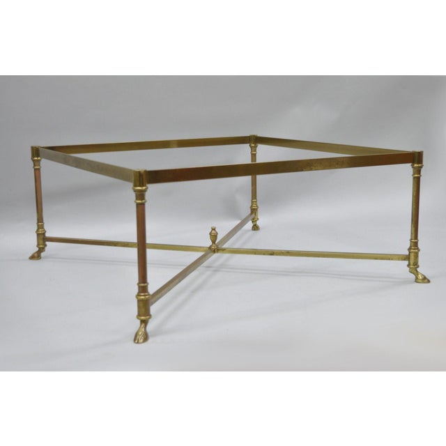 32" Square Brass Goat Ram Hoof Foot Coffee Table Base Italian Labarge