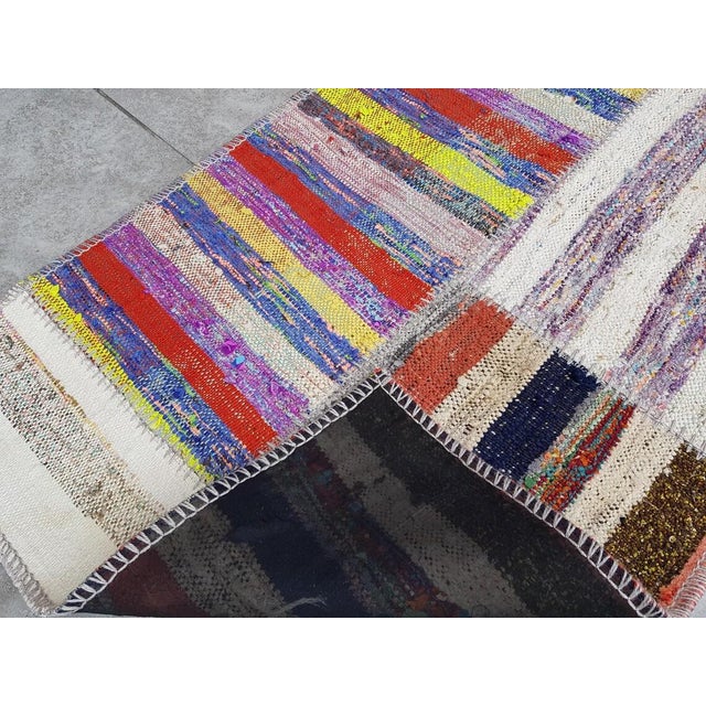 Turkish Mid 20th Century Ethnic Handwoven Decorative Wool Runner For Sale - Image 3 of 10