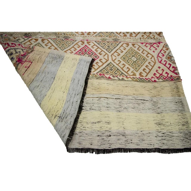 Mid 20th Century Vintage Turkish Kilim Rug- 4′7″ × 5′3″ For Sale - Image 5 of 7