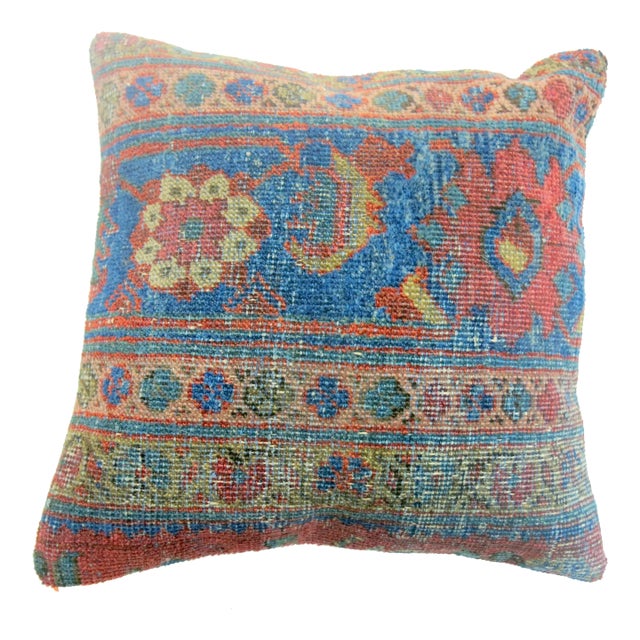 Small Square Antique Mahal Rug Pillow For Sale