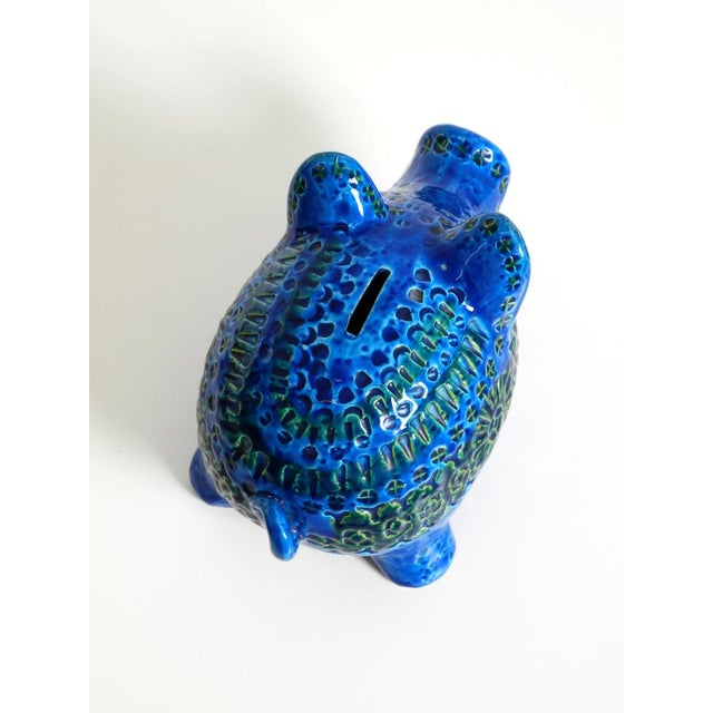 Large Rimini Blu Ceramic Pig Money Box by Aldo Londi for Bitossi Italy, 1960s For Sale - Image 12 of 18