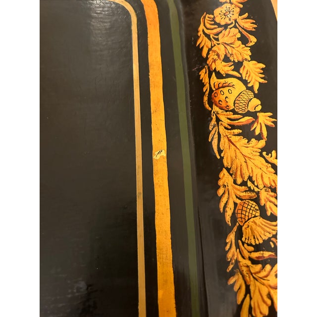 Large Early 19th Century Black Tole Tray For Sale - Image 4 of 8