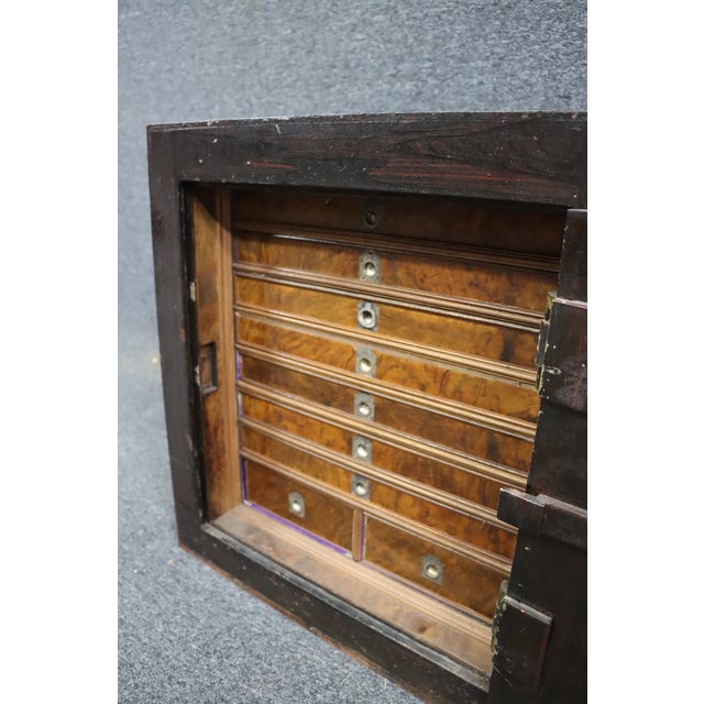 Brown Victorian Carriage Jeweler's Strong Box Safe For Sale - Image 8 of 16