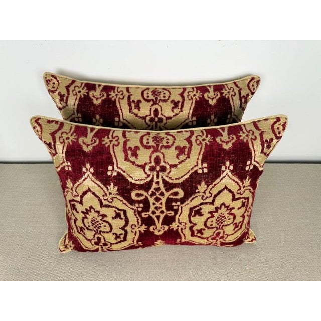 These exquisite pillows are crafted from antique Italian brocade, featuring a richly textured design woven in a luxurious...