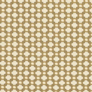 Schumacher X Celerie Kemble Betwixt Fabric in Biscuit/Ivory For Sale