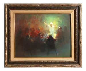 William Harnden, Mid-Concert, Oil on Board