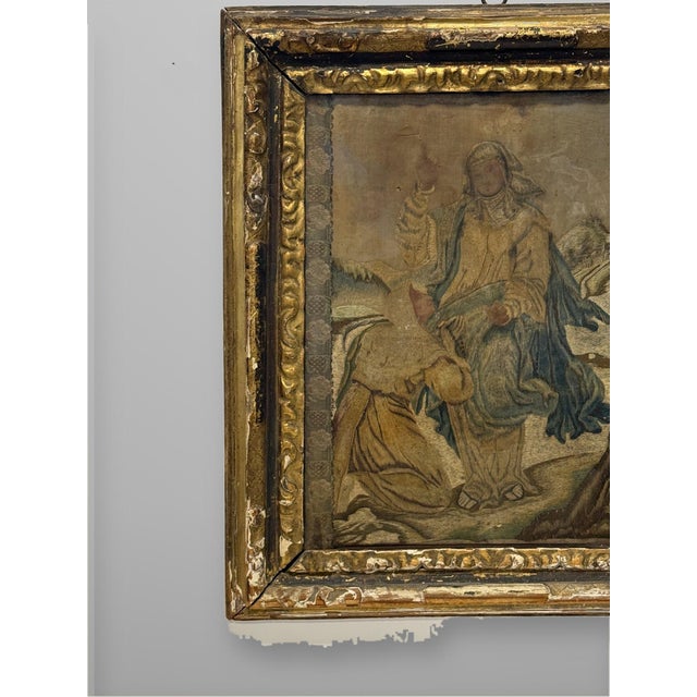 Research note: the iconography matches Noli me tangere, with Mary Magdalene kneeling before the risen Christ, often shown...