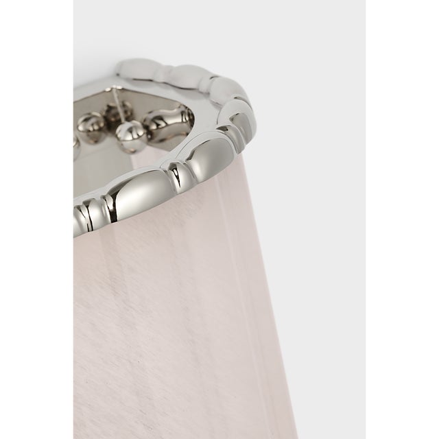 Visual Comfort AERIN for Visual Comfort Signature Rosehill 20" Linear Sconce in Polished Nickel with White Strie Glass For Sale - Image 4 of 9