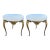 1950s Pair of Italian Chiavari Brass Ottomans For Sale