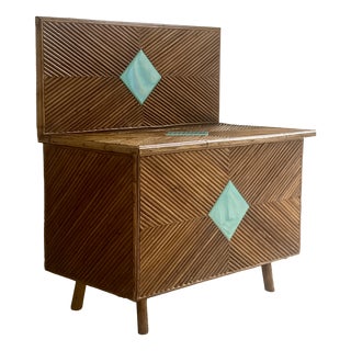 Rattan Bench Chest, 1960s For Sale