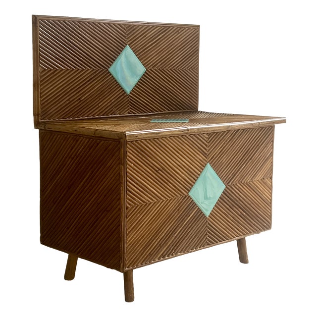 Rattan Bench Chest, 1960s For Sale