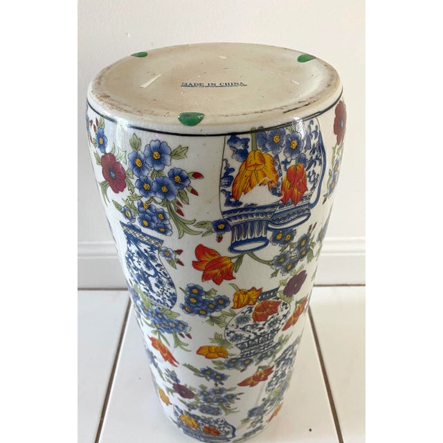 Floral Chinoiserie Ginger Jar Umbrella Stand For Sale - Image 12 of 13
