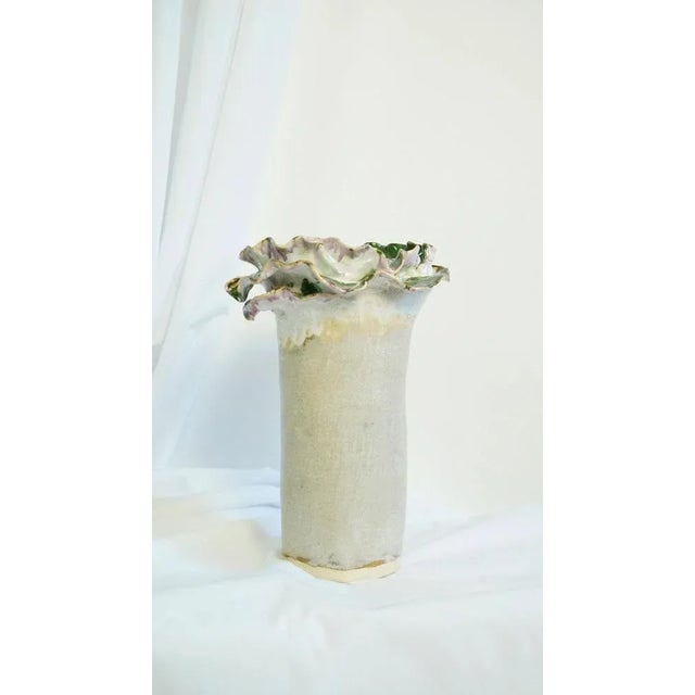 Olé 12 Vase by Hania Jneid Unique Piece. Dimensions: Ø 17 x H 34 cm. Materials: Stoneware, glaze and gold luster. Numbered...