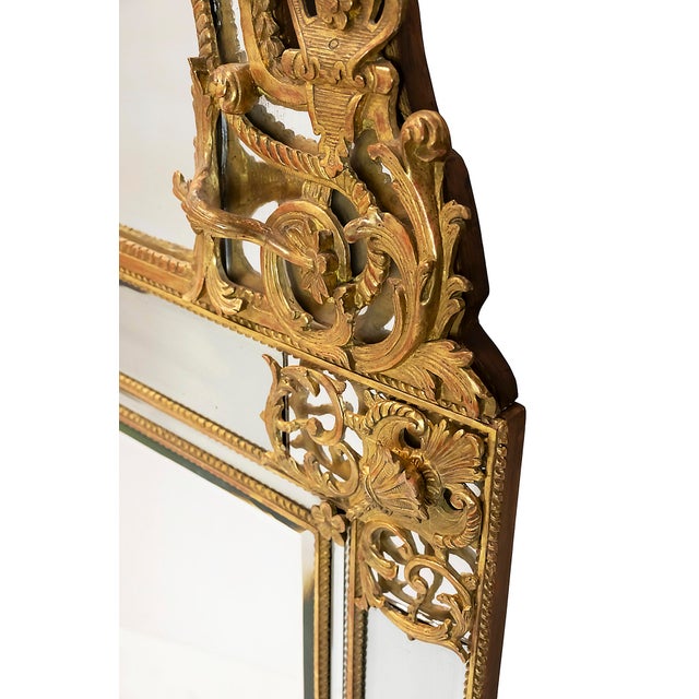 18th Century Regency French Carved Giltwood Wall Mirror For Sale - Image 5 of 12