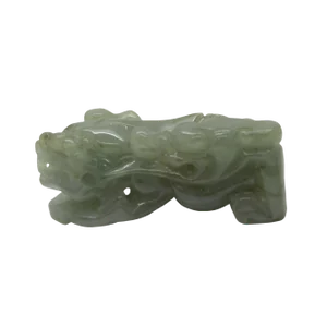 Chinese Hand Carved Natural Jade Feng Shui Lucky Pixiu Figure Pendant