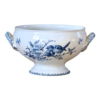 Large French Salad Bowl by Sarreguemines Favori, 1885 For Sale