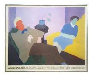 Milton Avery Vintage 1984 Lithograph Print Large Framed Museum Poster " Husband and Wife " 1945
