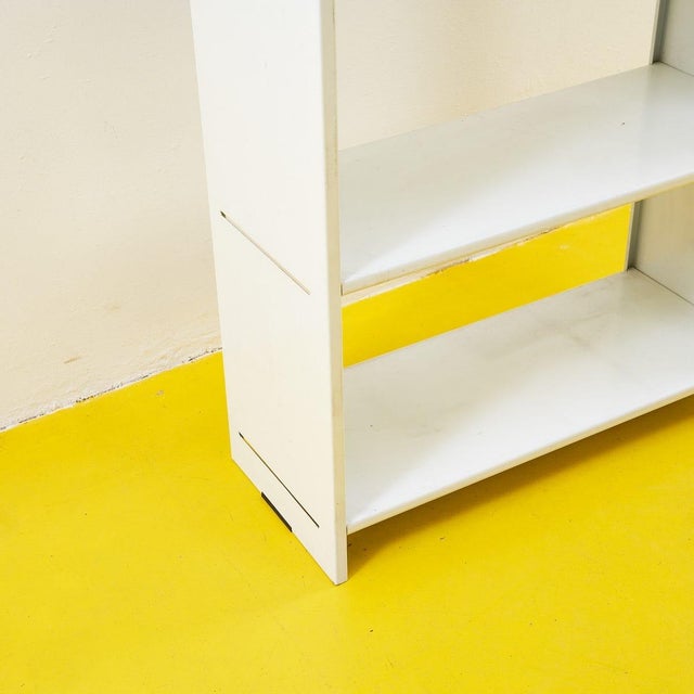 White Lacquered Metal Bookcase For Sale - Image 6 of 8