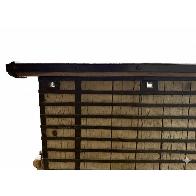 Rustic Rustic Antique-Style Ox Cart Bar Cart | Old World Wood & Iron For Sale - Image 3 of 6