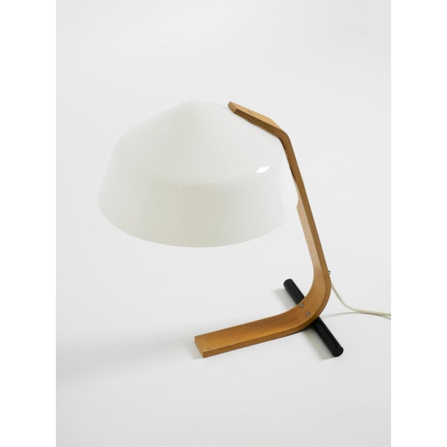 Vintage Space Age Plywood Table Lamp with Plastic Shade from Temde Leuchten, 1960s For Sale - Image 10 of 18