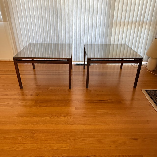 Pair of Early Walnut Side Tables by Lewis Butler for Knoll, Early 1950s For Sale - Image 9 of 17