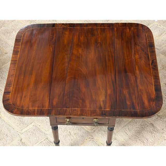 English Regency Mahogany Diminutive Drop-Leaf Side Table with Drawer, Circa 1830 For Sale - Image 13 of 14