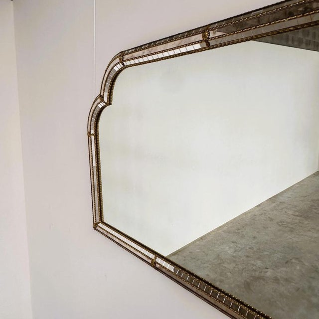 Large Spanish Gilt Brass and Smoked Mirror, 1980s For Sale - Image 11 of 13