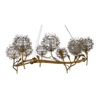 Currey & Company ModernSilver and Gold Dandelion Chandelier For Sale