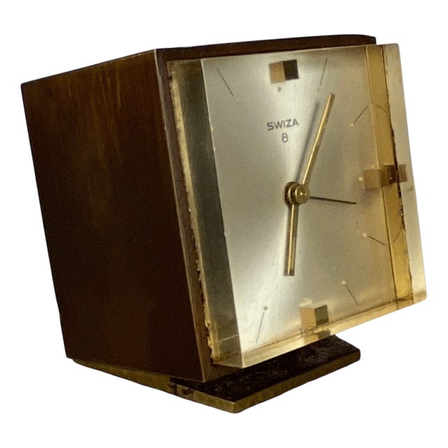 Vintage Cube Table Clock from Swiza, 1960s For Sale