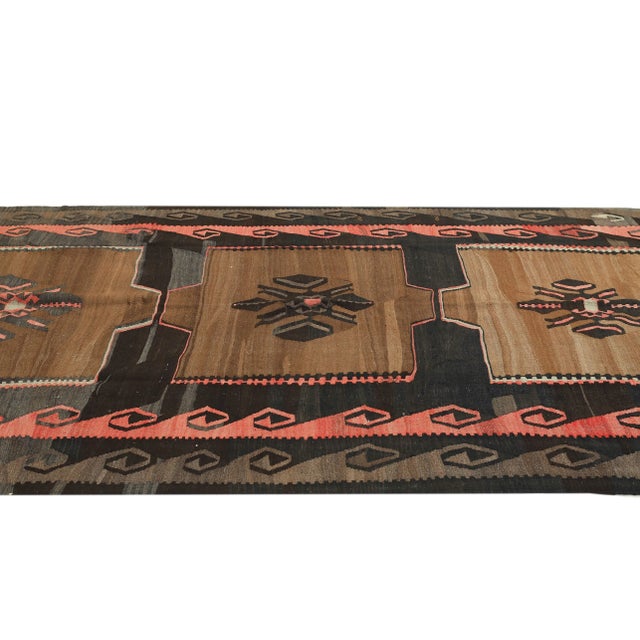 Mid 20th Century Vintage Decorative Large Kilim Rug For Sale - Image 4 of 7