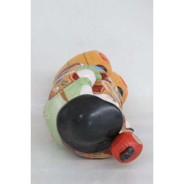 Japanese Porcelain Moriage Daikuko Kamotsuru Sake Bottle Decanter For Sale - Image 9 of 11