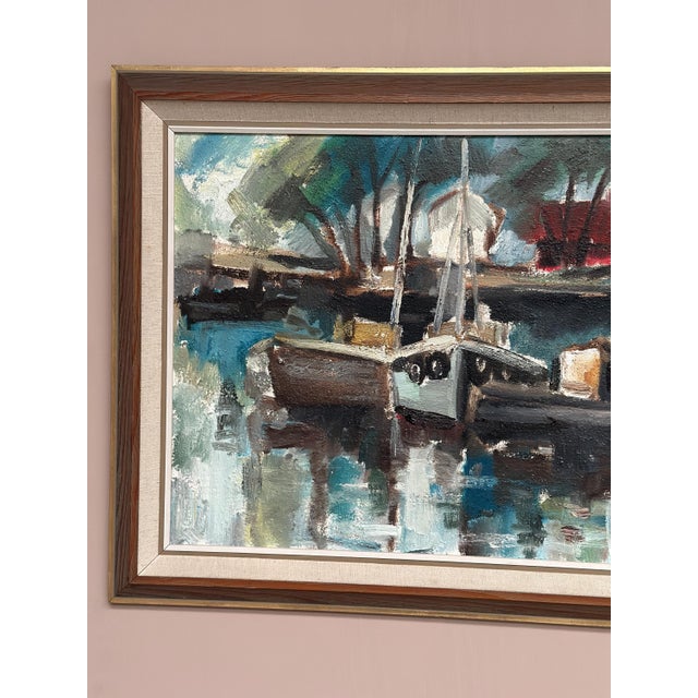 Dag Björn Hellsing, Harbour Motif, 1960s, Oil on Panel, Framed For Sale - Image 11 of 18