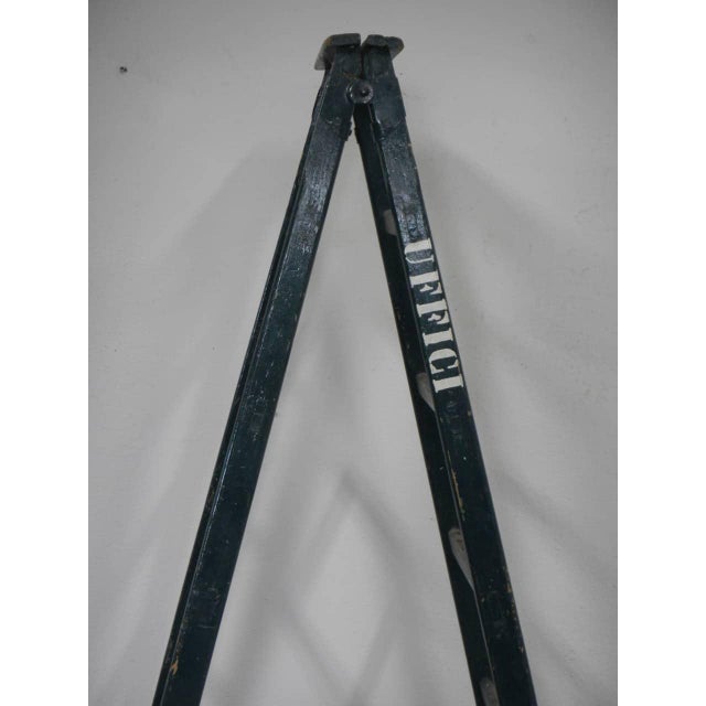 Forest Green Vintage Fir Wood Ladder, 1960s For Sale - Image 8 of 11