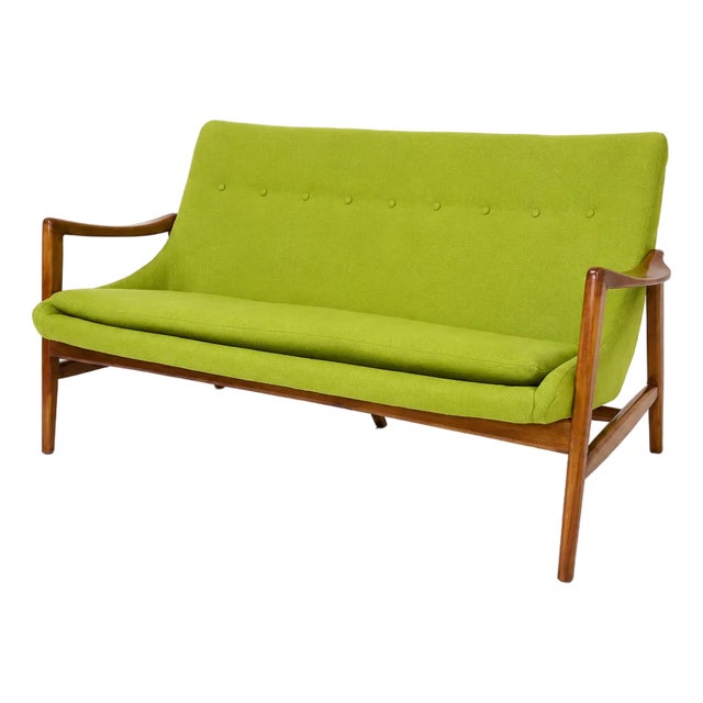 Modern Mid Century Style Sofa Lime Green For Sale