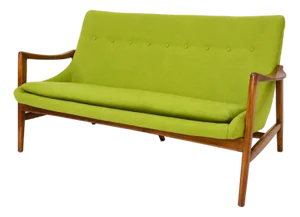 Modern Mid Century Style Sofa Lime Green