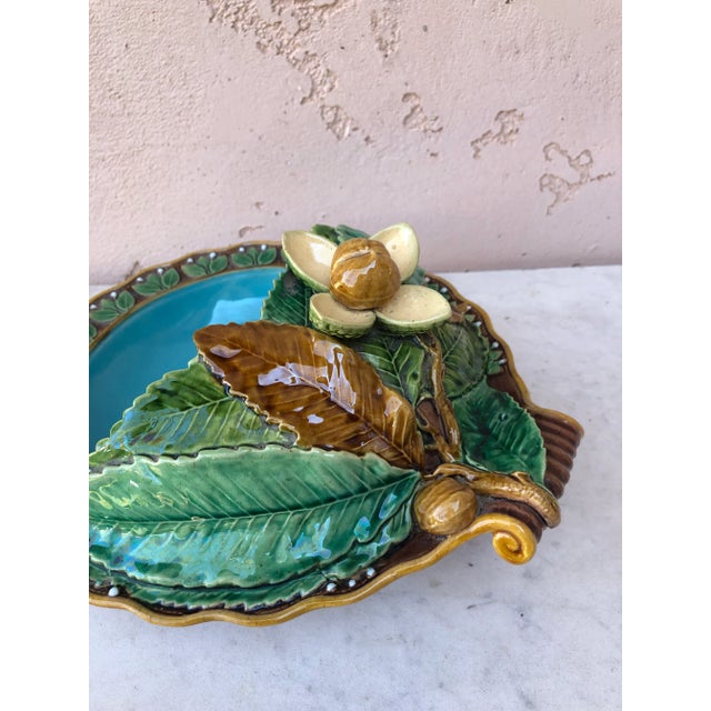 Late 19th Century English Victorian Majolica Chestnut Server Minton For Sale In Austin - Image 6 of 10