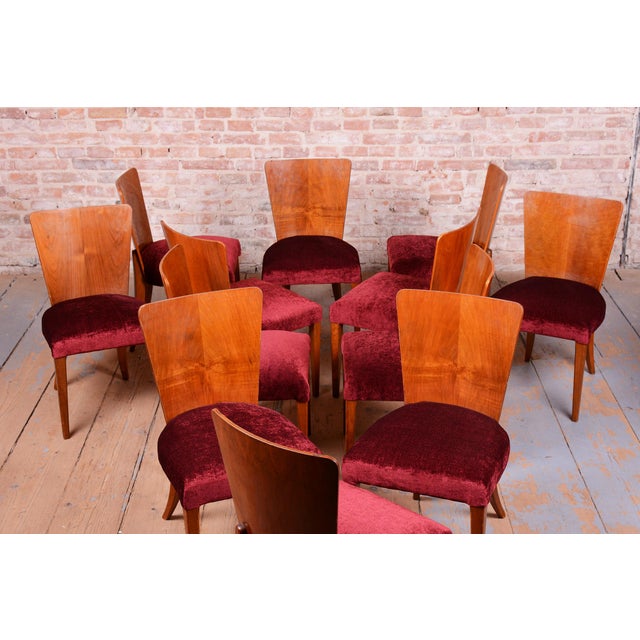 Vintage Art Deco Chairs by Jindrich Halabala for Up Závody, 1940s, Set of 12 For Sale - Image 4 of 13