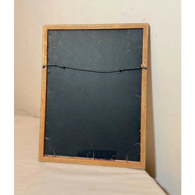 Brown Antique 19th Century Original Wooden Dining Armchair Chair Watercolor Painting For Sale - Image 8 of 8