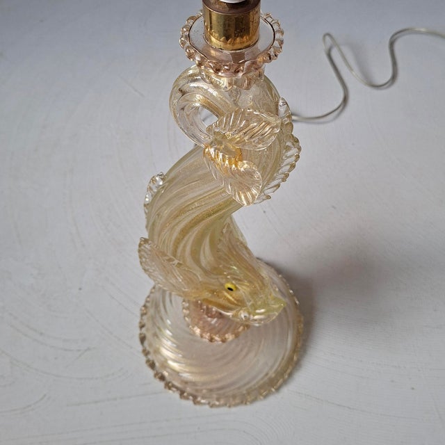 Italian Murano Glass Dolphin Table Lamp, 1960s For Sale - Image 6 of 8