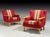 Mid-Century Modern Henning Kjærnulf Style, Lounge Chairs, Red Fabric, Oak, Denmark, 1960s For Sale - Image 3 of 11