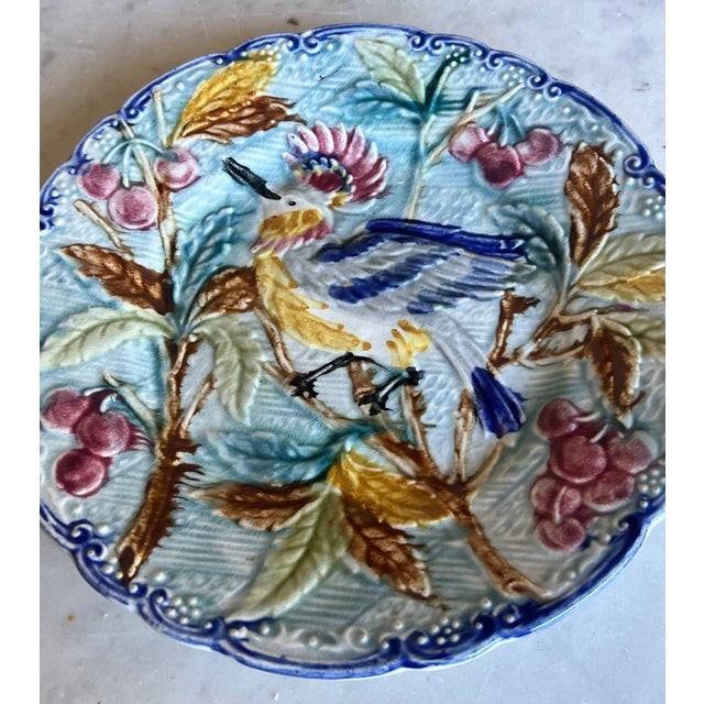 Late 19th Century Wasmuel Majolica Plate, Belgium, 1890's For Sale - Image 5 of 13