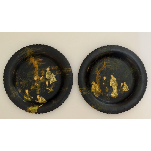 19th-Century English Chinoiserie Papier Mache Trays, a Pair For Sale - Image 9 of 10