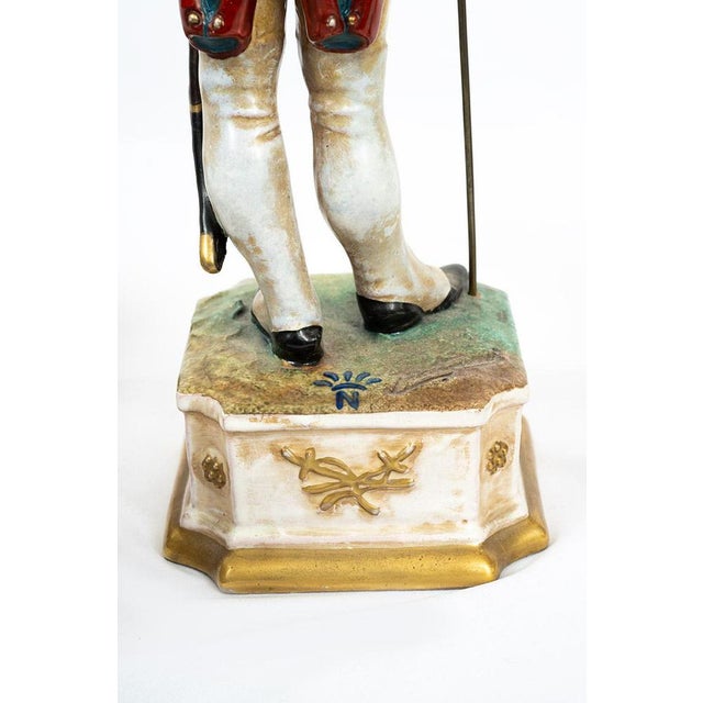 Antique 20th Century Polychrome Capodimonte Porcelain Sculptures Depicting Napoleonic Soldiers, Naples, Set of 3 For Sale - Image 6 of 9