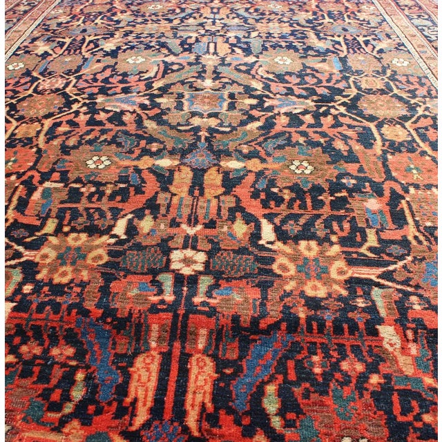 Islamic 19th Century Antique Faraghan Sarouk With All-Over Design in Navy and Multi Colors For Sale - Image 3 of 8