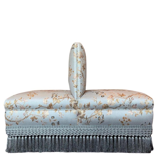 Wood Vintage French Banquette Chaise Lounge by Jean-Rémy Couradette, 1999 For Sale - Image 7 of 7