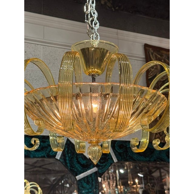 Early 21st Century Murano Yellow Glass Chandelier For Sale - Image 5 of 7